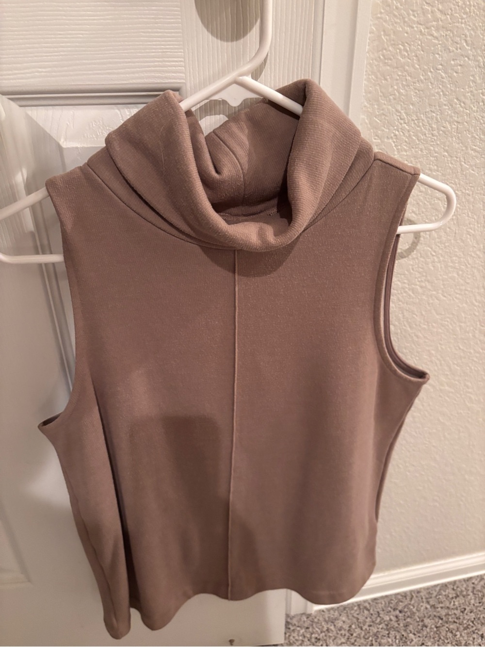 Aritzia The Group Sleeveless Taupe Turtleneck Top